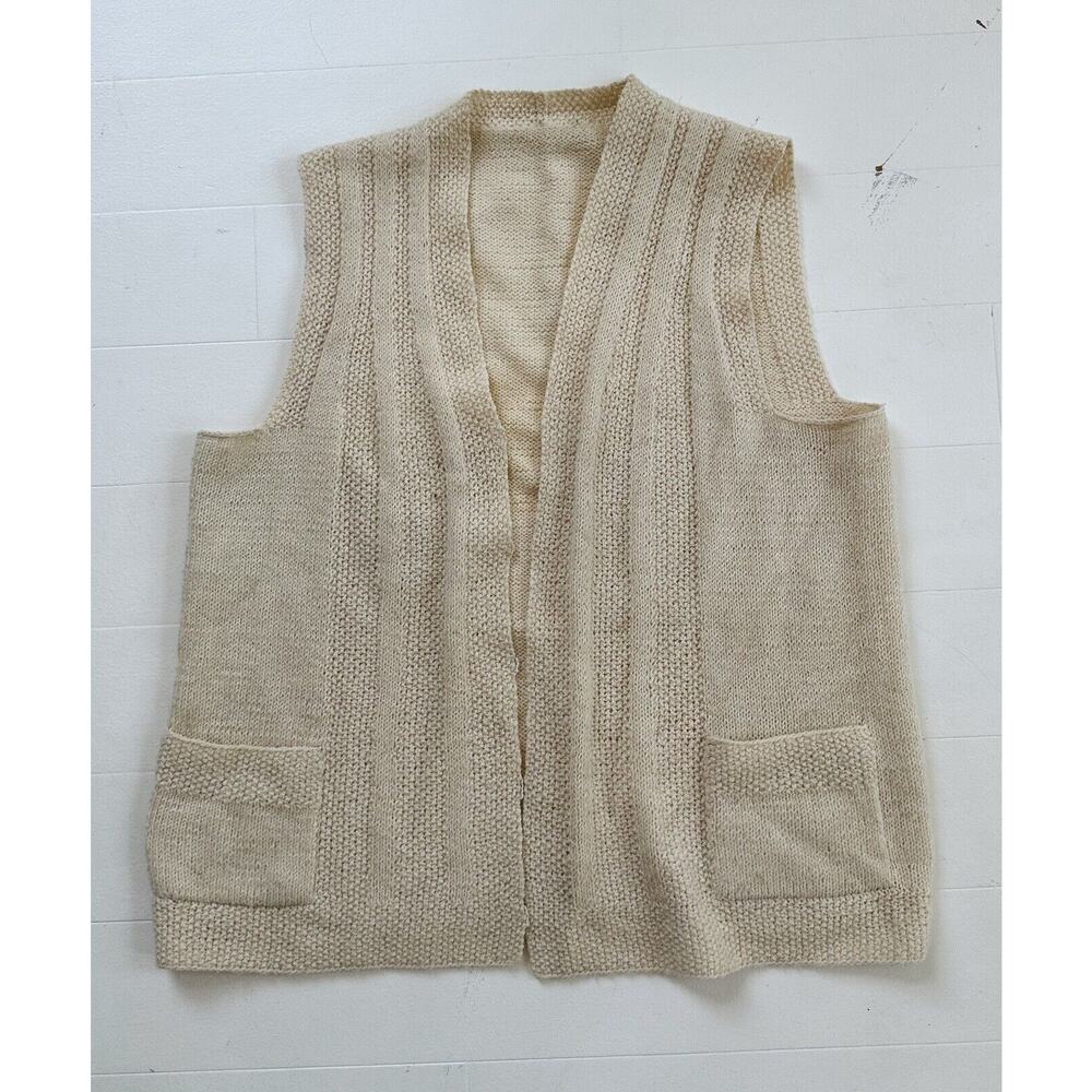 Vintage 90s Knit Cardigan Vest with pockets